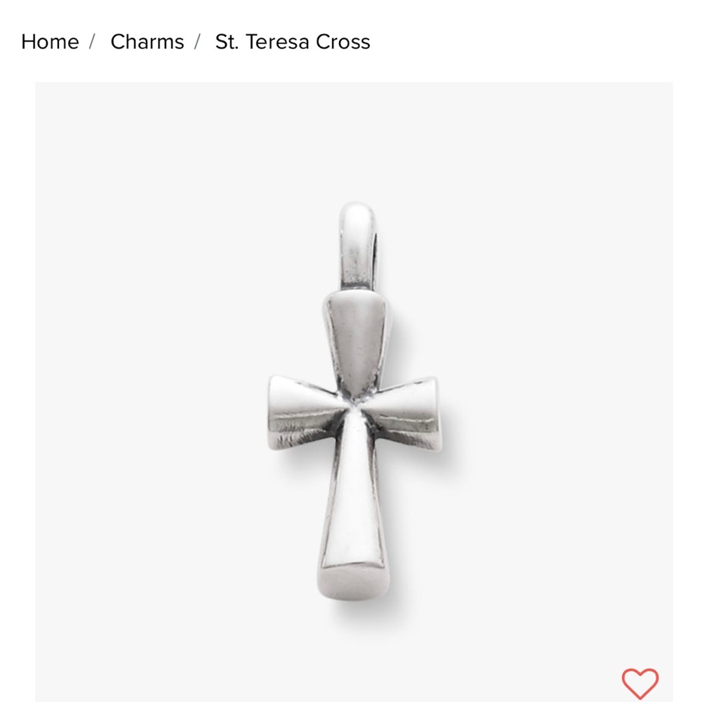 James Avery St. Teresa cross pendant with black leather necklace.